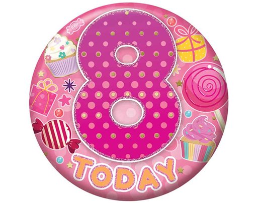 5.5cm AGE 8 FEMALE BADGE 6S