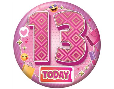 5.5cm AGE 13 FEMALE BADGE 6S