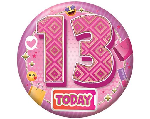 5.5cm AGE 13 FEMALE BADGE 6S