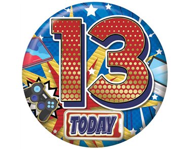 5.5cm AGE 13 MALE BADGE 6S