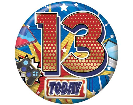 5.5cm AGE 13 MALE BADGE 6S