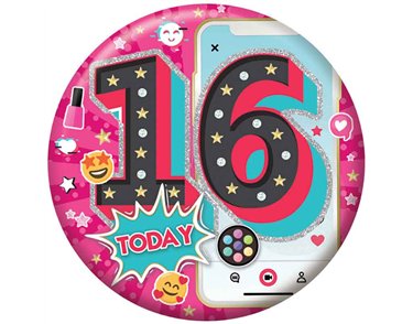 5.5cm AGE 16 FEMALE BADGE 6S