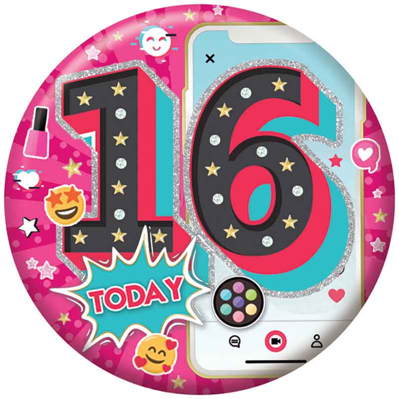 5.5cm AGE 16 FEMALE BADGE 6S