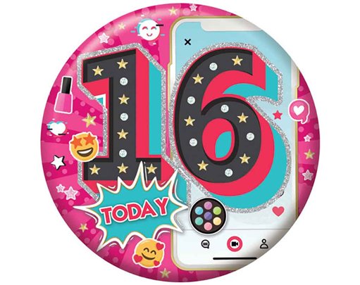 5.5cm AGE 16 FEMALE BADGE 6S