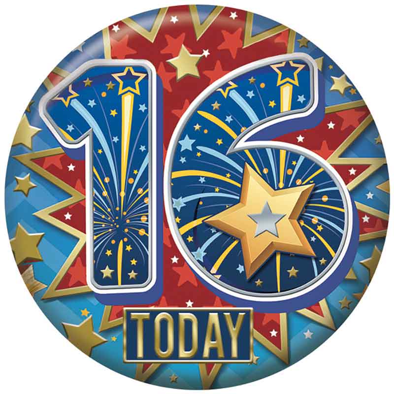 5.5cm AGE 16 MALE BADGE 6S