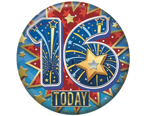 5.5cm AGE 16 MALE BADGE 6S