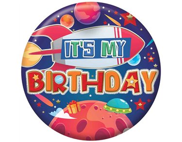 5.5cm HAPPY BIRTHDAY BOY JUVENILE BADGE 6S