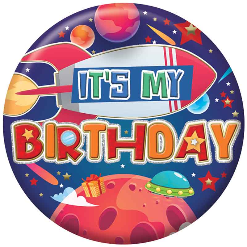 5.5cm HAPPY BIRTHDAY BOY JUVENILE BADGE 6S