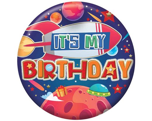 5.5cm HAPPY BIRTHDAY BOY JUVENILE BADGE 6S