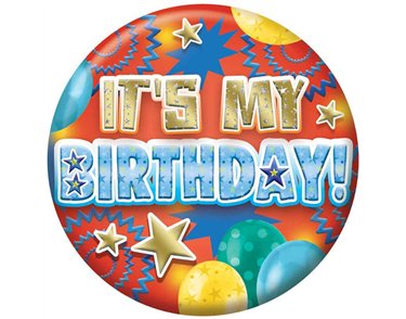 5.5cm HAPPY BIRTHDAY BOY JUVENILE BADGE 6S
