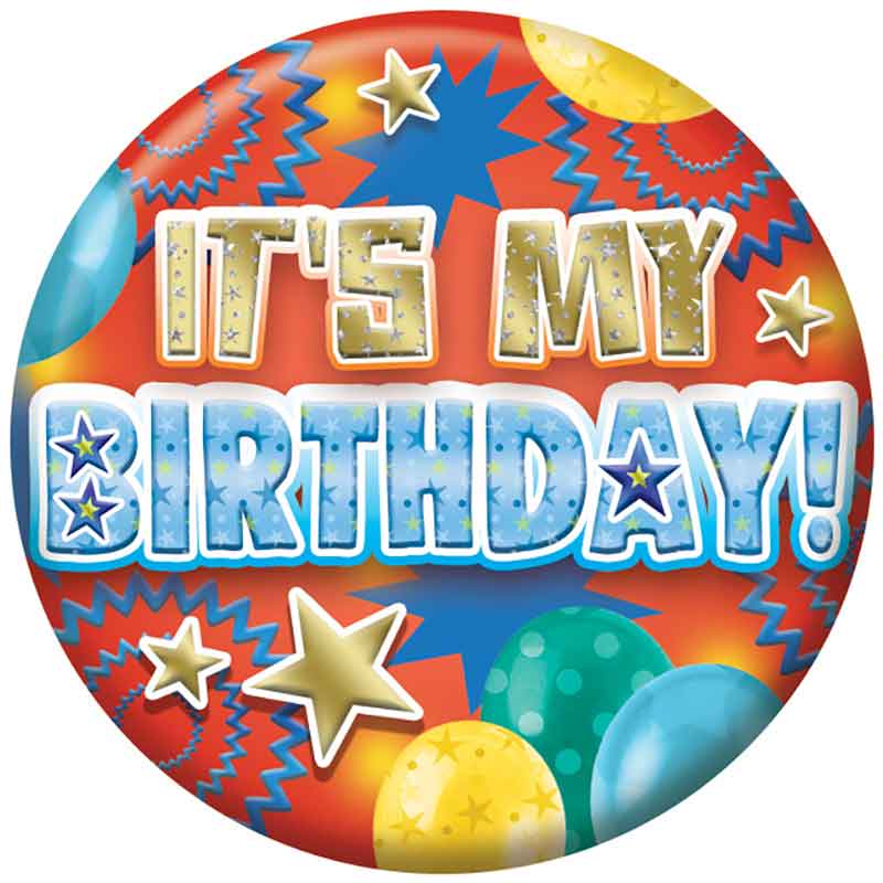 5.5cm HAPPY BIRTHDAY BOY JUVENILE BADGE 6S