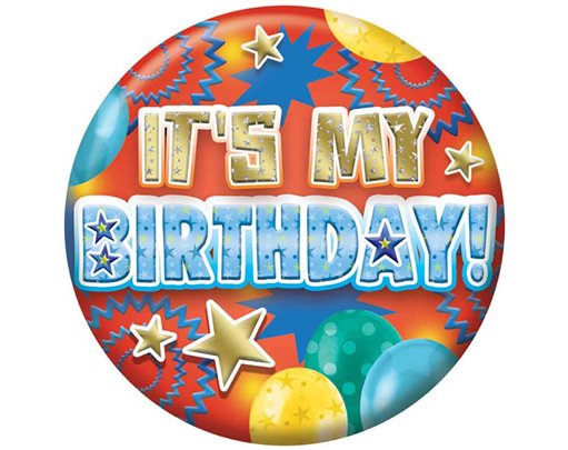 5.5cm HAPPY BIRTHDAY BOY JUVENILE BADGE 6S