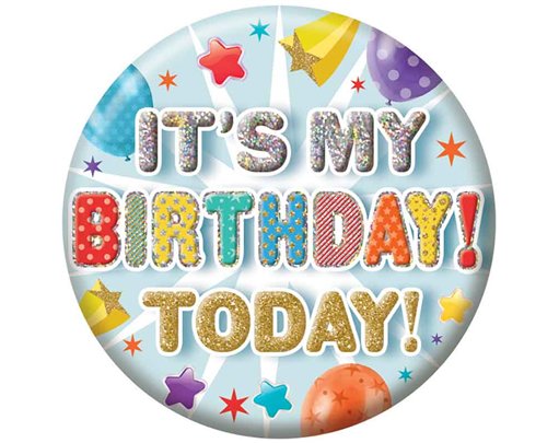 5.5cm HAPPY BIRTHDAY OPEN JUVENILE BADGE 6S