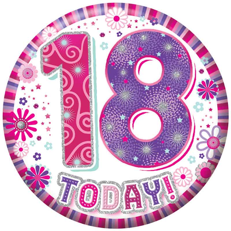 5.5cm AGE 18 FEMALE BADGE 6S