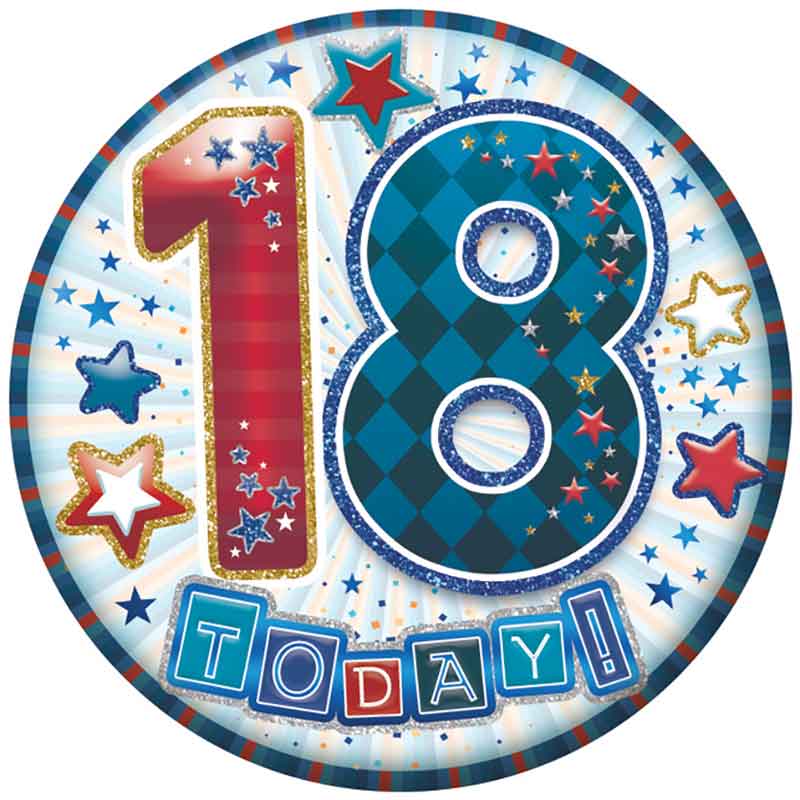 5.5cm AGE 18 MALE BADGE 6S