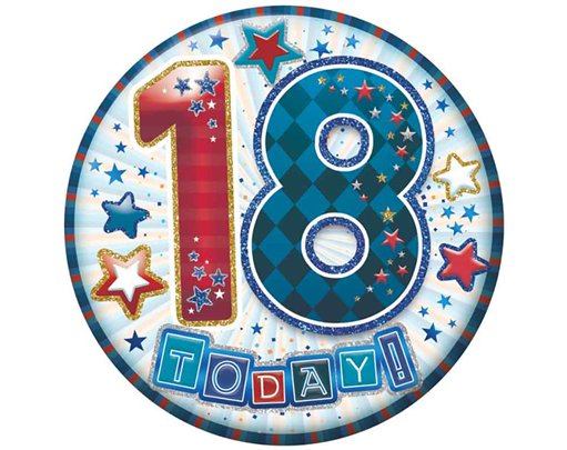 5.5cm AGE 18 MALE BADGE 6S