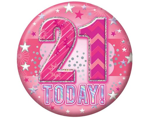 5.5cm AGE 21 FEMALE BADGE 6S