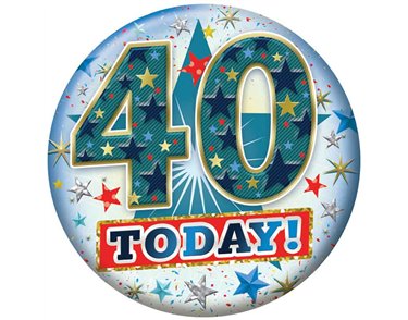 5.5cm AGE 40 MALE BADGE 6S