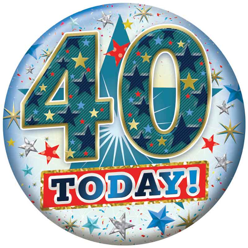 5.5cm AGE 40 MALE BADGE 6S