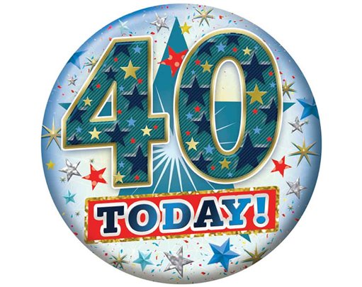5.5cm AGE 40 MALE BADGE 6S