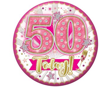 5.5cm AGE 50 FEMALE BADGE 6S