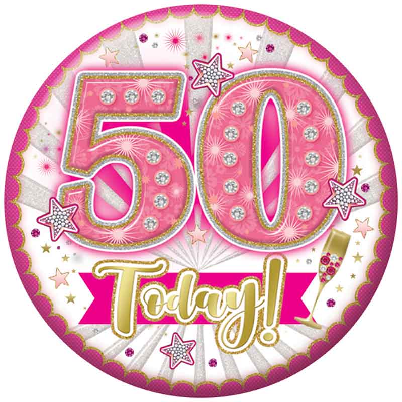 5.5cm AGE 50 FEMALE BADGE 6S