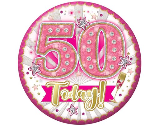 5.5cm AGE 50 FEMALE BADGE 6S