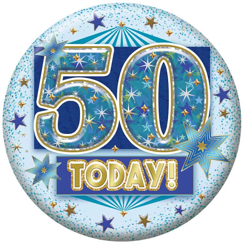 5.5cm AGE 50 MALE BADGE 6S