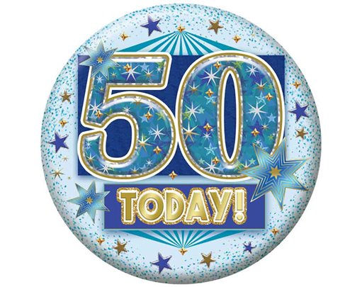 5.5cm AGE 50 MALE BADGE 6S