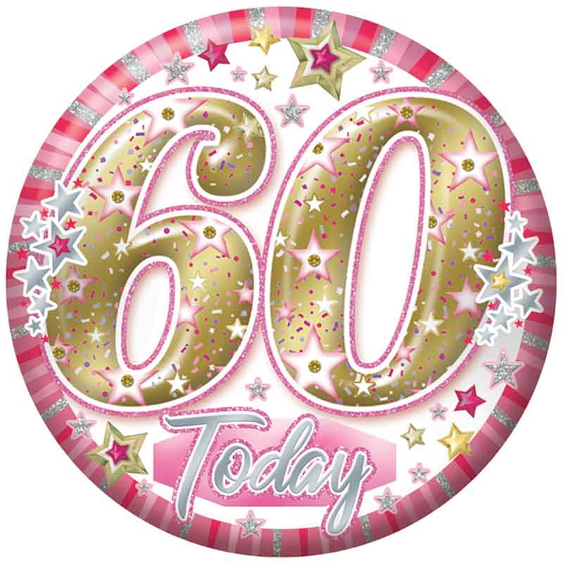 5.5cm AGE 60 FEMALE BADGE 6S