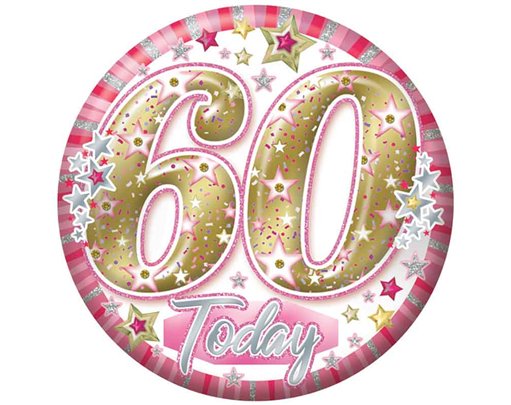 5.5cm AGE 60 FEMALE BADGE 6S