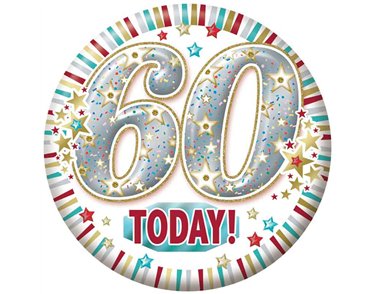 5.5cm AGE 60 MALE BADGE 6S
