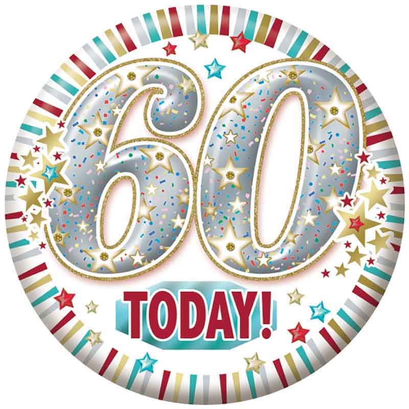 5.5cm AGE 60 MALE BADGE 6S