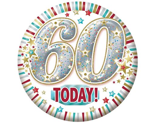 5.5cm AGE 60 MALE BADGE 6S