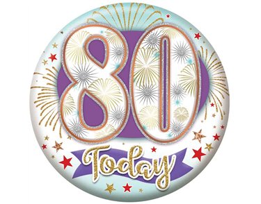 5.5cm AGE 80 OPEN BADGE 6S