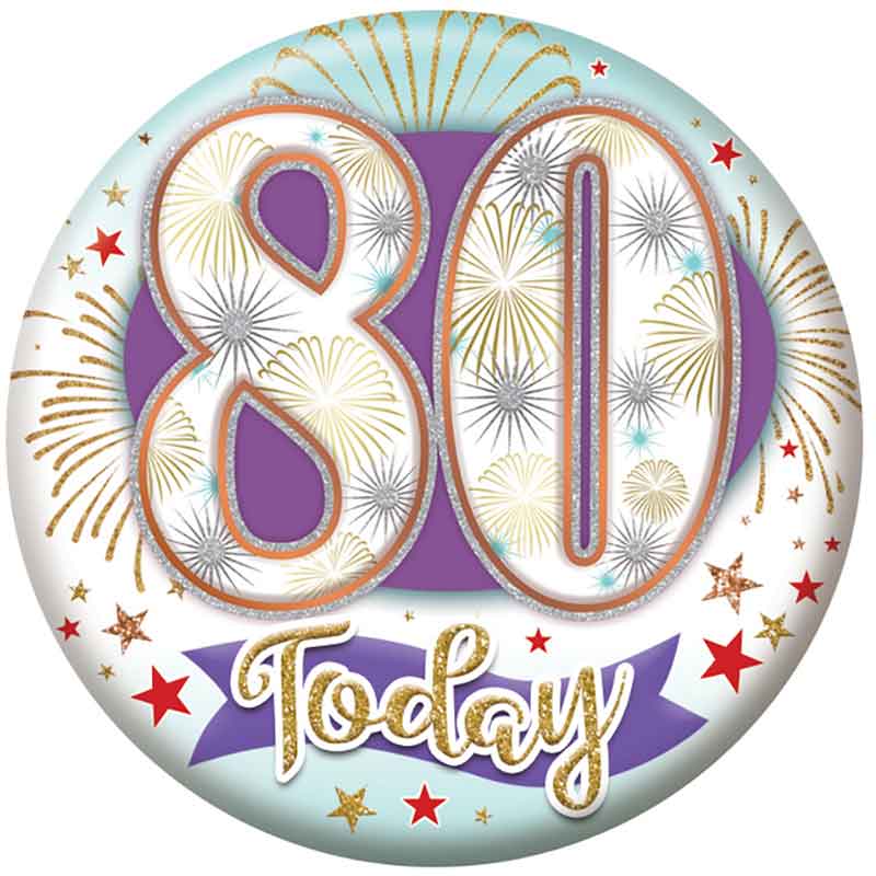 5.5cm AGE 80 OPEN BADGE 6S