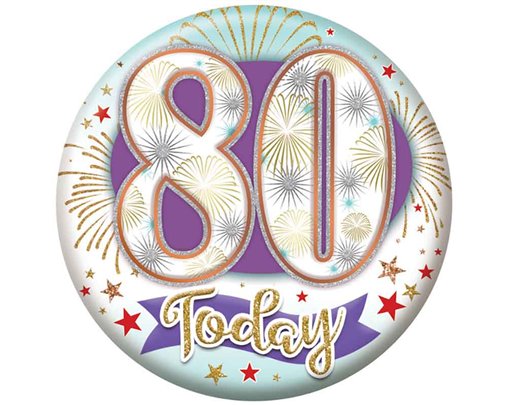 5.5cm AGE 80 OPEN BADGE 6S