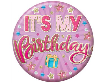 5.5cm FEMALE BIRTHDAY BADGE 6S