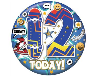 5.5cm AGE 12 MALE BADGE 6S