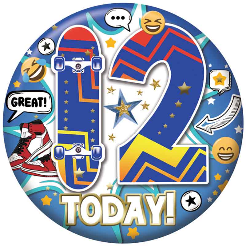 5.5cm AGE 12 MALE BADGE 6S