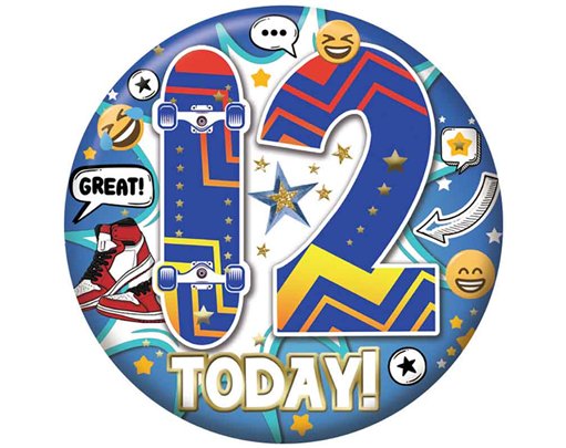 5.5cm AGE 12 MALE BADGE 6S
