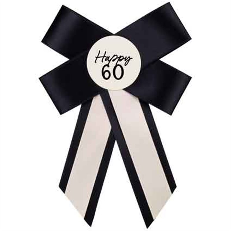 CREAM AND BLACK 60TH BIRTHDAY ROSETTE