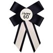CREAM AND BLACK 60TH BIRTHDAY ROSETTE