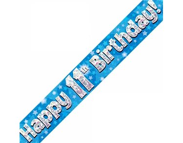 9FT 11TH BIRTHDAY BLUE BANNER