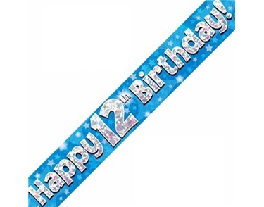 9FT 12TH BIRTHDAY BLUE BANNER
