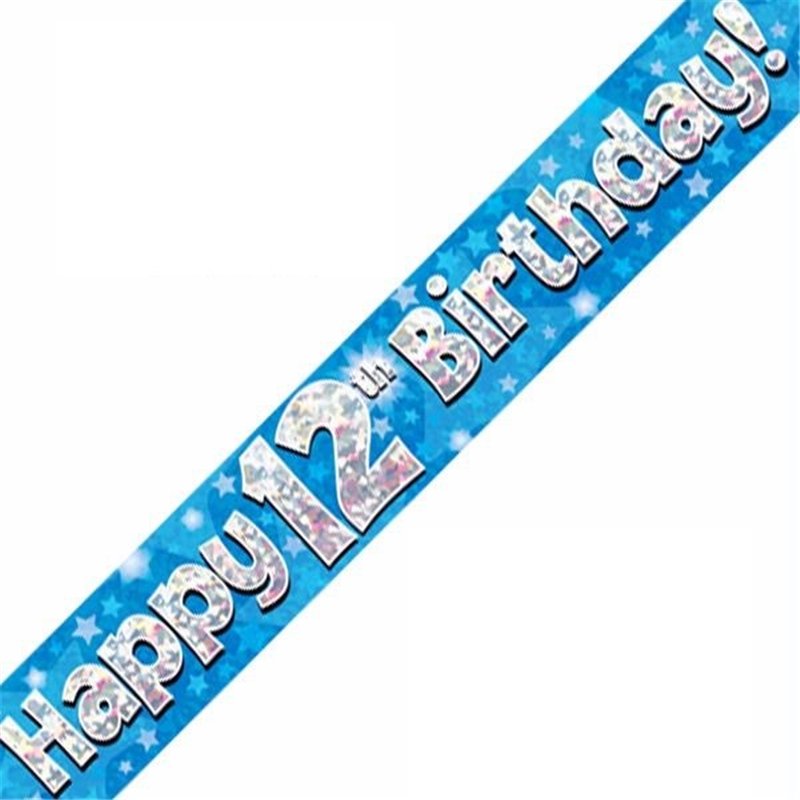 9FT 12TH BIRTHDAY BLUE BANNER