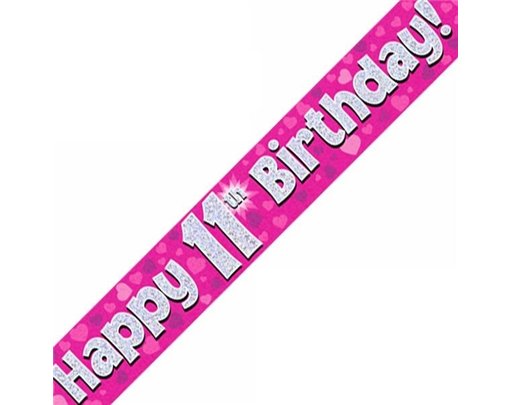 9FT 11TH BIRTHDAY PINK BANNER
