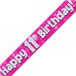 9FT 11TH BIRTHDAY PINK BANNER