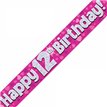 9FT 12TH BIRTHDAY PINK BANNER