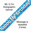 9FT 14TH BIRTHDAY BLUE BANNER